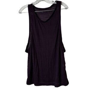 Athleta Deep Plum Racerback Tank Size L Deep Armholes
